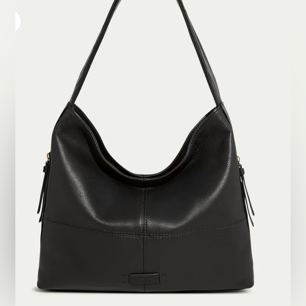 American Leather Co. Black Patchwork Hobo Shoulder Bag
